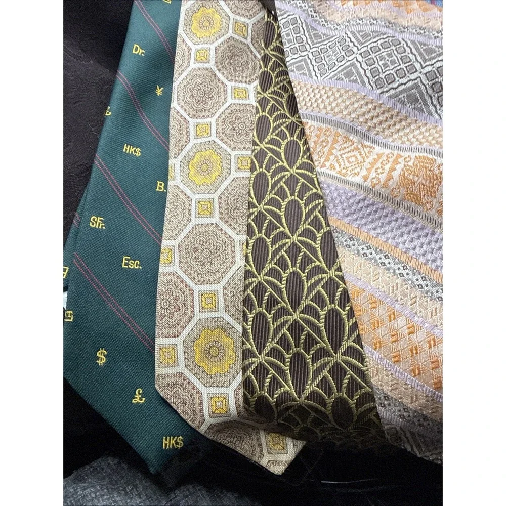 Lot of 10 Vintage Men's Neck Ties Multicolor Mixed Patterns Assorted